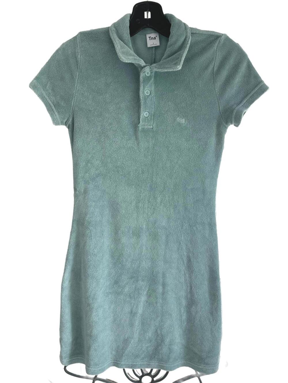 Tna Women's Blue Soft Terry Polo Dress - Size S